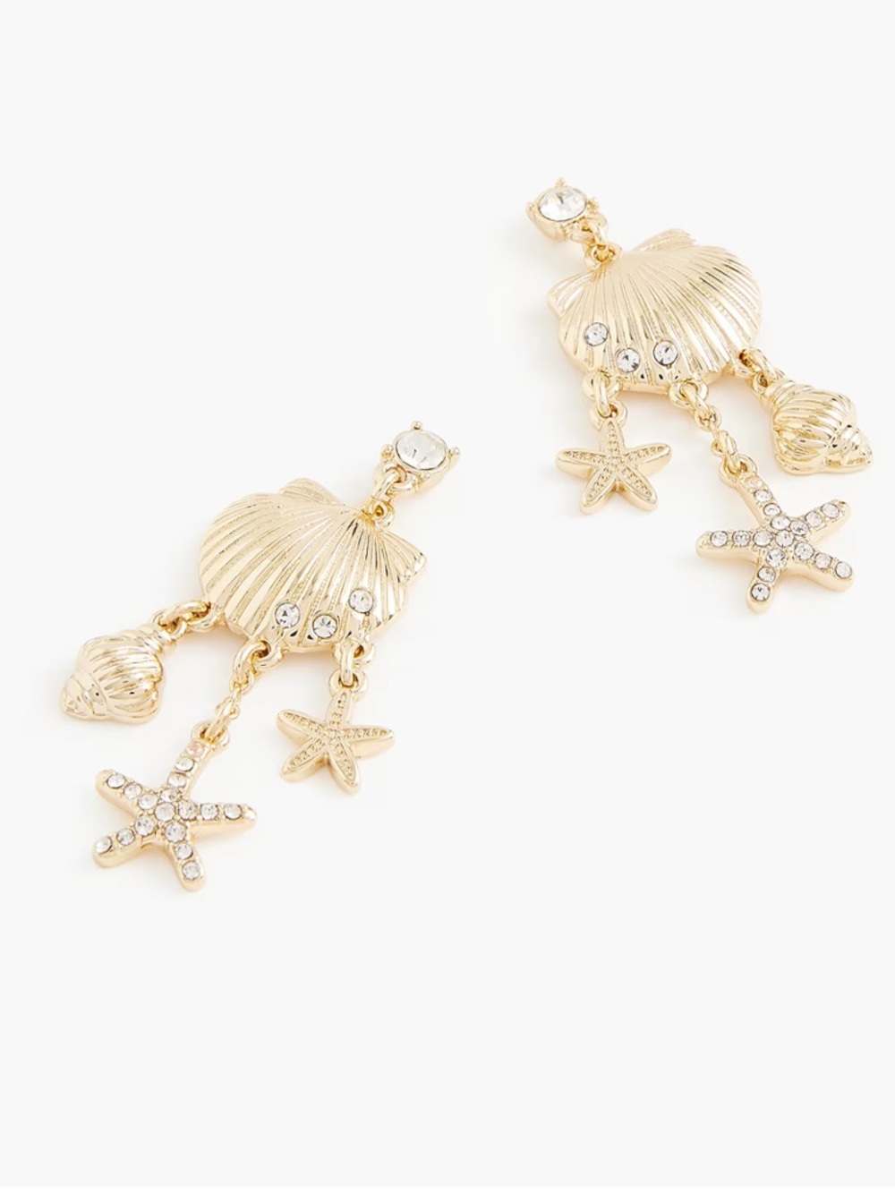 Jcrew Seashell and starfish dangly earrings - NWT - Picture 1 of 1